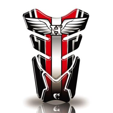 Imagem de Protetor De Tanque Adesivo Moto Cb Twister Cg Honda Asa Vermelho
