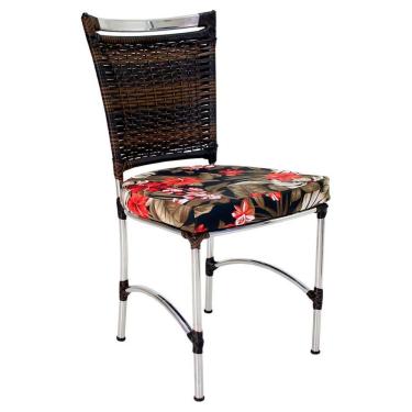 Imagem de Cadeira Em Alumínio E Fibra Sintética Jk Cozinha Edícula Pedra Ferro E Maui Preto
