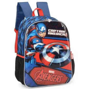 Imagem de Mochila Escolar Costa Infantil Avengers Capitão América Luxcel Azul