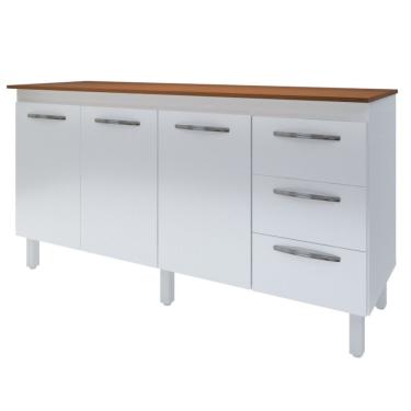 Imagem de Balcão Com Tampo Emily 160 Cm Branco Savana Moblis