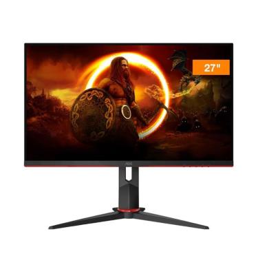 Imagem de Monitor Gamer Widescreen Va 27 Aoc 1920 X 1080 Fhd 27G2S/BK Preto E Vermelho Bivolt