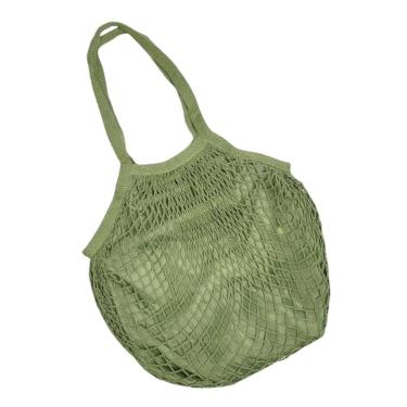 Imagem de Bolsa De Praia Feminina Saco De Rede Macramê Verão Piscina Com Alça verde