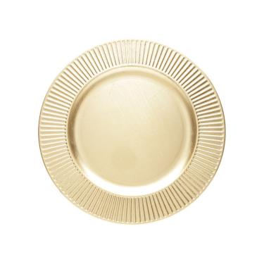 Imagem de Sousplat De Mesa Redondo Primer Dourado Plástico Lyor 33cm