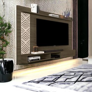 Imagem de Painel Para Tvs Até 60 Pol Roma Castanho E Off White Cambel