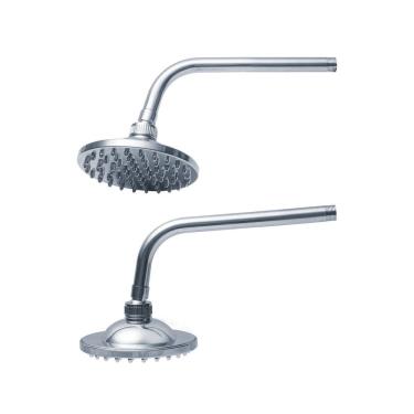 Imagem de Chuveiro Redondo Articulável Metal Cromado Luxo Cinza