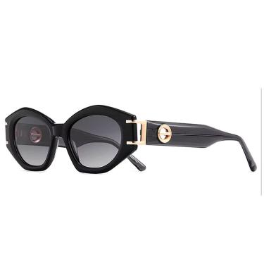 Imagem de Óculos De Sol Polarizado Feminino Design Cateyes Com Proteção Uv400 Moda Classica Vintage Preto