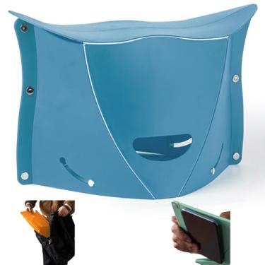 Imagem de koofull Banco Portátil Dobrável Para Áreas Externas, Espessura De 0,5 Pol., Abertura Rápida Camping, Caminhadas, Piqueniques, Pesca, Metrô, Mini Apoio Os Pés Penico Viagem Leve E Dobrável, Air Blue