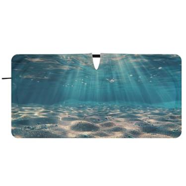 Imagem de Protetor solar mundial subaquático 3D personalizado para para-brisa de carro dobrável animal capa de para-brisa automotiva protetor solar, 81 cm x 157 cm