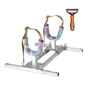 Imagem de ApexscnView Suporte Para Criação De Cães, Aço Inoxidável Altura Do Ombro 15,7 Pol. A 23,6 Pol., Fixo Animais Estimação, Cães Médio Grande Porte, Ajustável Em Comprimento, Tosa Resistente (M)