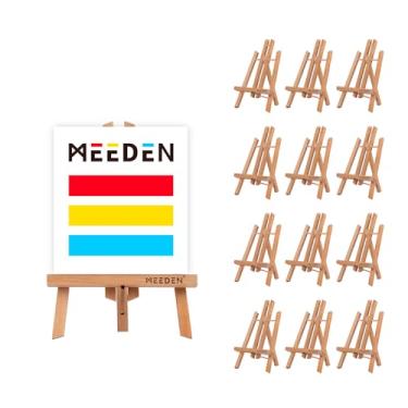 Imagem de MEEDEN Cavalete De Mesa Pequeno 12": Pacote Com 12 Cavaletes Madeira Faia Para Pintura - Suporte Exposição Em Tela
