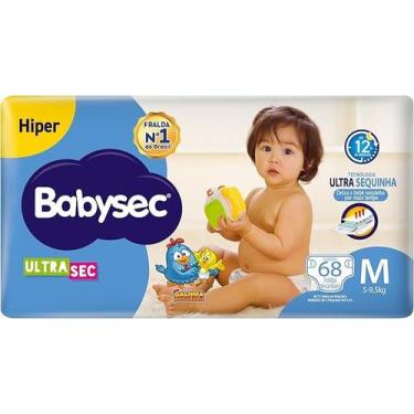Imagem de Fralda descartavel babysec ultra hiper m com 68 unidades, M, 68
