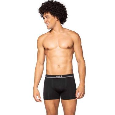 Imagem de Cueca Lupo Boxer Microfibra Sem Costura - Masculina, Preto, M
