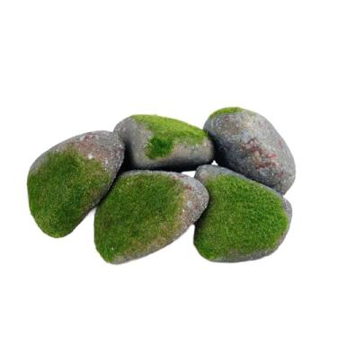 Imagem de IEUDNS 5 peças de pedras artificiais para paisagem, diorama de pedras falsas, artificiais realistas decorativas para vasos de plantas, jardim de fadas, F