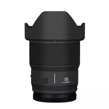 Imagem de Película protetora de lente de câmera película protetora de vinil adesivo premium para Panasonic Lumix S 35 mm F1.8 decalque fotográfico 35 1.8 (couro preto)