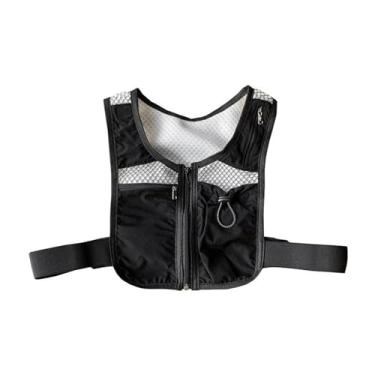 Imagem de Deevoka Colete de corrida, bolsa de peito para celular, para homens e mulheres, equipamento de corrida, colete com bolsos para treino, motocicleta, Preto