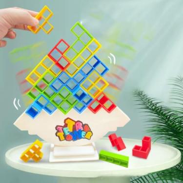 Imagem de Brinquedo Infantil jogo tetra tower jogo de empilhar brinquedo montessori interativo familia