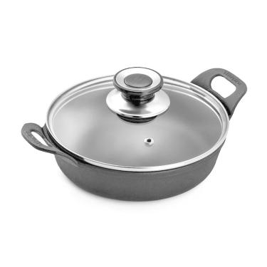 Imagem de Travessa Estilo Redonda Ferro Tampa Vidro PanelaMineira 18cm