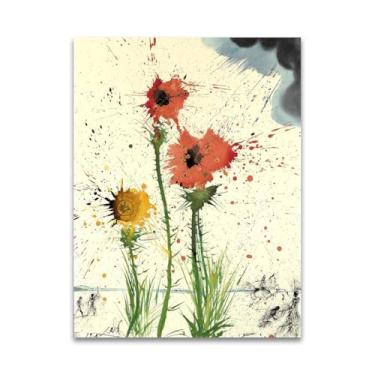 Imagem de RYLJCZ Arte de parede Salvador Dali. Reproduções de pinturas famosas. Dalí Spring Explosive. Arte em tela impressa famosa para decoração de sala de estar 55 x 77 cm (21,6 x 30,3 pol) sem moldura