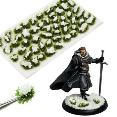 Imagem de Warmtree 1 caixa de neve estática grama espessa tufos arbustos planícies cenário DIY para trem, paisagem, ferrovia, areia, militar, modelo, guerra, terreno para jogos (verde selvagem)