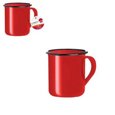Imagem de Caneca De Ferro Ágata Esmaltado Nostálgico  Clássico  Retrô 350ML Verm