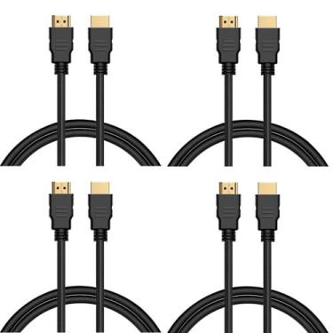 Imagem de 4 Cabos HDMI TV VídeoGame PC Full HD 1 Metro Atacado Revenda - Exbom