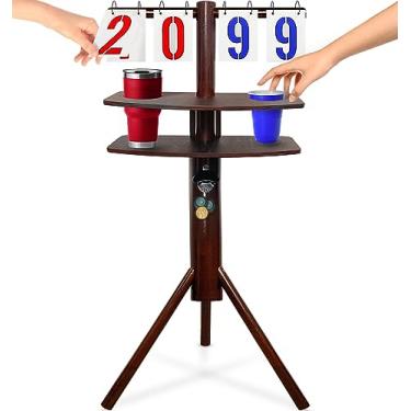 Imagem de SWOOC Games – Cornhole Score Keeper & Other Yard Games – Weather Resistant – Cornhole Scoreboard with Drink Holder & Bottle Opener & Magnetic Cap Catch – Cornhole Accessories – Corn Hole Score Boards
