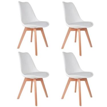 Imagem de Conjunto 4 Cadeiras Saarinen Pp Branca Wood - La Mobilia