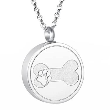 Imagem de Miity Haiy Joias de cremação de pata de animal de estimação para cinzas, chaveiro de aço inoxidável, pingente, cinzas, cão, gato, lembrança, urna, colar, suporte de cinzas para mulheres e homens