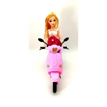 Imagem de Boneca com Lambreta Fashion Brinquedo Moderna Acessórios - Futuro Kids