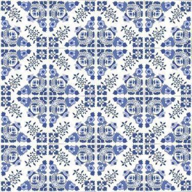 Imagem de Papel de Parede Azulejo Portugues 287689538 Rolo 0,58x3M - Adesivo BR
