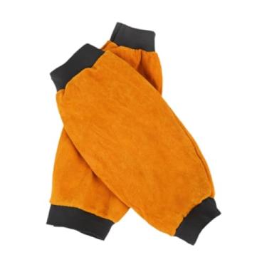 Imagem de shamjina 2x Mangas de Soldagem Proteção de Braço Leve Protetor de Braço de Soldagem Mangas de Jardinagem para Mochila Fábrica Lareira de Fazenda, Amarelo