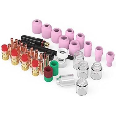 Imagem de Chusui Conjunto de lentes de gases atarracados 68 PCS Tig para conjuntos de acessórios de soldagem resistentes ao calor para WP-17/18/26 QL