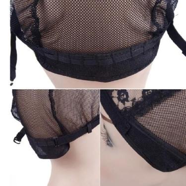 Imagem de Touca Para Tecer Peruca Lace Base Para Confecção Preta - Genérica