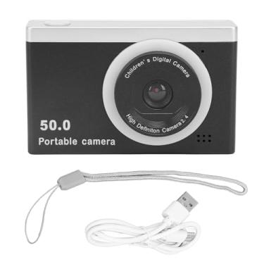 Imagem de Câmera Digital HD 50MP 1080p Vídeo 8x Zoom traseiro traseiro Câmera de selfie dupla traseira com filtros de jogos leves para crianças Fotografia portátil ABS 2.4in Screen 700mAh (Preto)