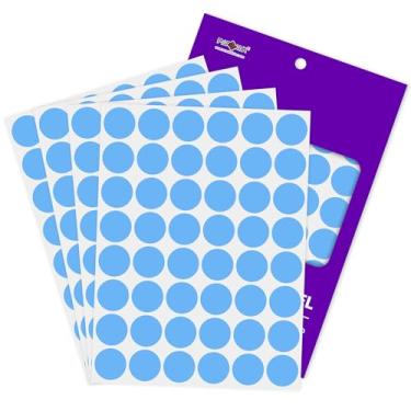 Imagem de PARLAIM Adesivo redondo com pontos azul-celeste de 2,54 cm, etiquetas adesivas permanentes com código de cores para escritório, sala de aula, garagem