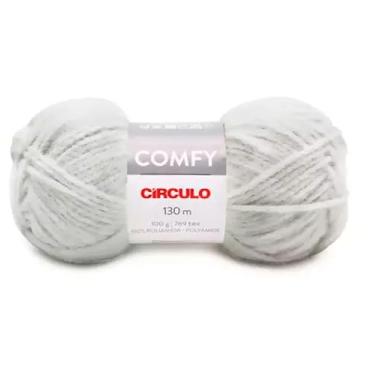 Imagem de Fio de Lã Comfy Circulo 100g 130 metros TEX 769 - Efeito Pelucia - Para Crochê e Tricô - Unidade (8037 CHUVA DE PRATA)
