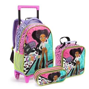 Imagem de Kit Escolar Mochila+Lancheira+Estojo Hey Glitt Roxa Seanite