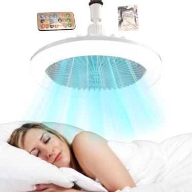 Imagem de Ventilador de Teto de Baixo Perfil com Luz | Ventilador De Teto Com Luminária Para Cozinha | 3 Velocidades Controle Remoto Iluminação Ventilador Para Sala Quarto Cozinha Sala De Jantar