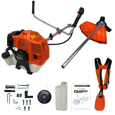 Imagem de Roçadeira Gasolina Bipartida Profissional 52cc 2,5HP Muito Potente, com Lâmina 3 Pontas, Cinto Duplo Almofadado e Carretel Nylon Carbon Fak