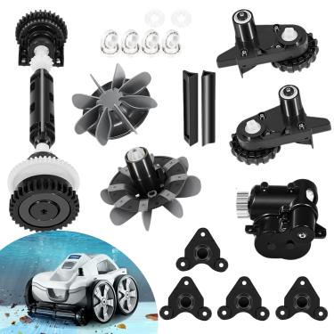 Imagem de YMT Kit de reposição de reconstrução R0995100 compatível com limpador de piscina Polaris Quattro P40 P4000, com eixo de transmissão, caixas de engrenagens, eixos, rolamentos e turbinas ciclônicas