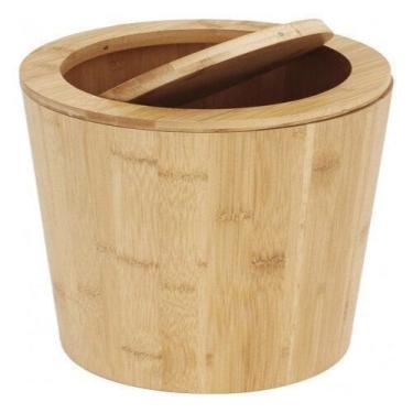 Imagem de Lixeira Madeira Multiuso 10 L Basculante 30X23Cm - Bege - Oikos