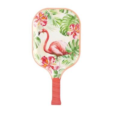 Imagem de UP ware Bandeja de lanche de melamina flamingo, travessa floral tropical em forma de pickleball para aperitivos, frutas, frutos do mar e sobremesas, 38 x 20 cm