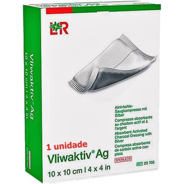 Imagem de Curativo Vliwaktiv Ag Carvão Ativado/Prata 10x10cm - unidade - Lohmann