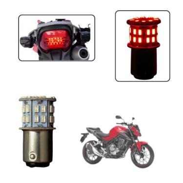 Imagem de Lâmpada Led Freio 2 Polo 1157 50 Leds Moto CBR 500