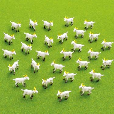 Imagem de Pamonrueer Estatuetas de cabra em miniatura mini cordeiro de resina em miniatura de cordeiro de plástico para plantas suculentas paisagem de musgo DIY terrário jardim de fadas (30)