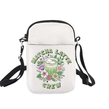 Imagem de BNQL Matcha Latte Bolsa tiracolo Matcha Lover Gift Matcha Drink Gifts Matcha Barista Presente Matcha Chá Verde Presentes Sling Bag