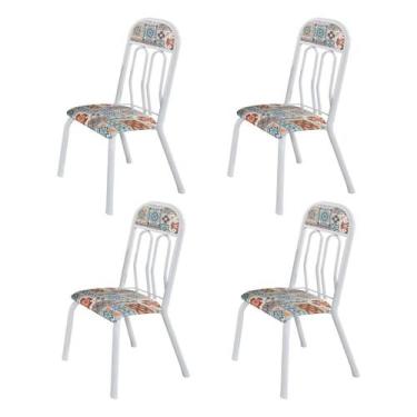 Imagem de Conjunto 04 Cadeiras para Sala de Jantar Paris Branco - Tubulares Gol