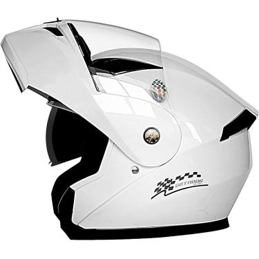 Imagem de Capacete De Motocicleta Flip-up Itegrated Modular Full Face Helmets Capacete De Segurança Motocicleta Locomotiva Full Face Helmets Double Visor For Me Ad Wome, G, M=57~58cm