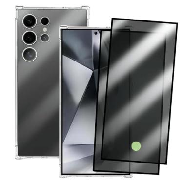 Imagem de Kit Capa Capinha Case + 2 Películas De Vidro 3D Privacidade Anti Spy Para Samsung Galaxy S24 Ultra