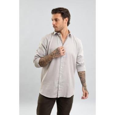 Imagem de Camisa Gola Polo Manga Longa Masculina Com Linho Dialogo-Masculino